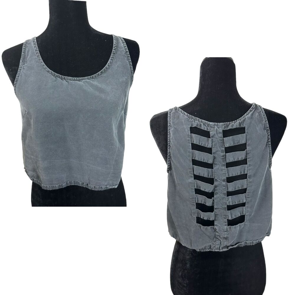 Brandy Melville Washed Black Crop Top One Size